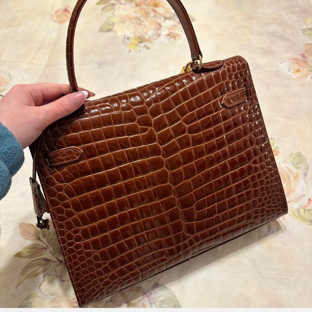 Classic Croc-Embossed Top Handle Bag - Picture 7 of 8